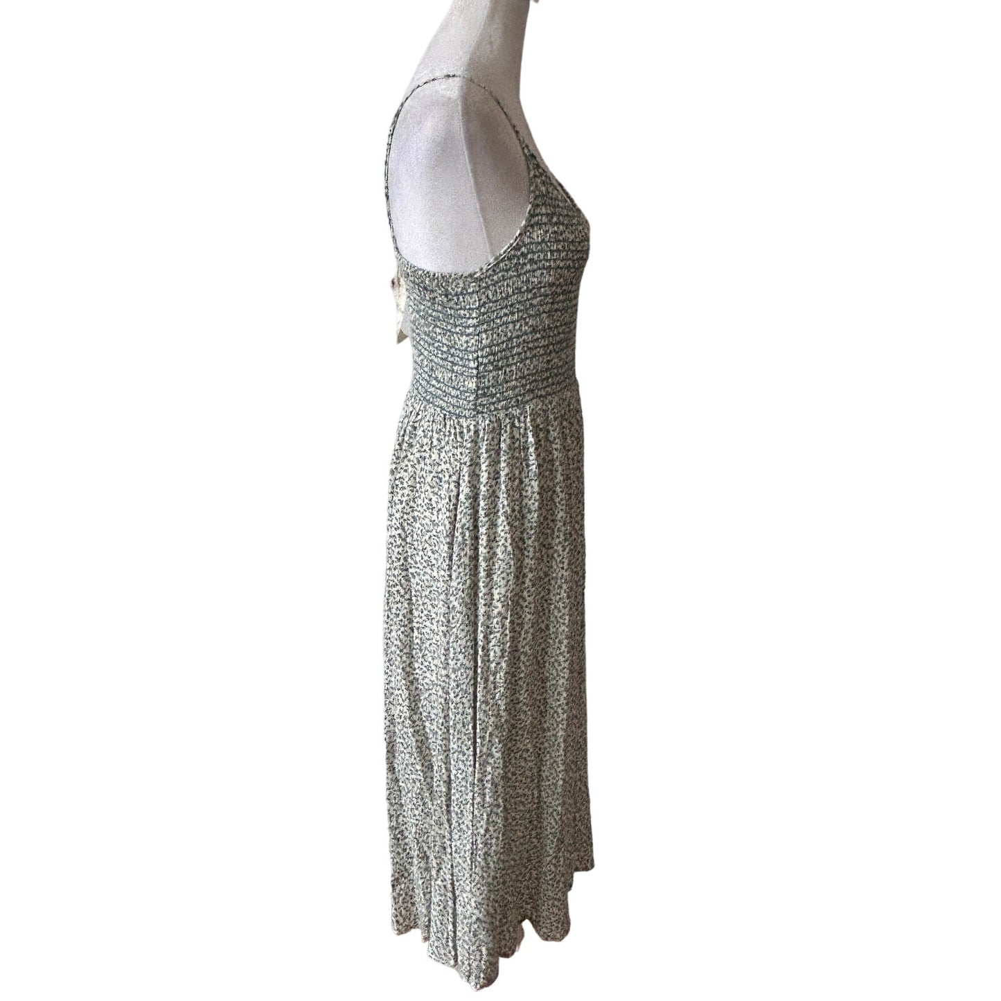Hem & Thread NWT Green and Ivory Nicole Midi Sundress Boho Womens Size Medium