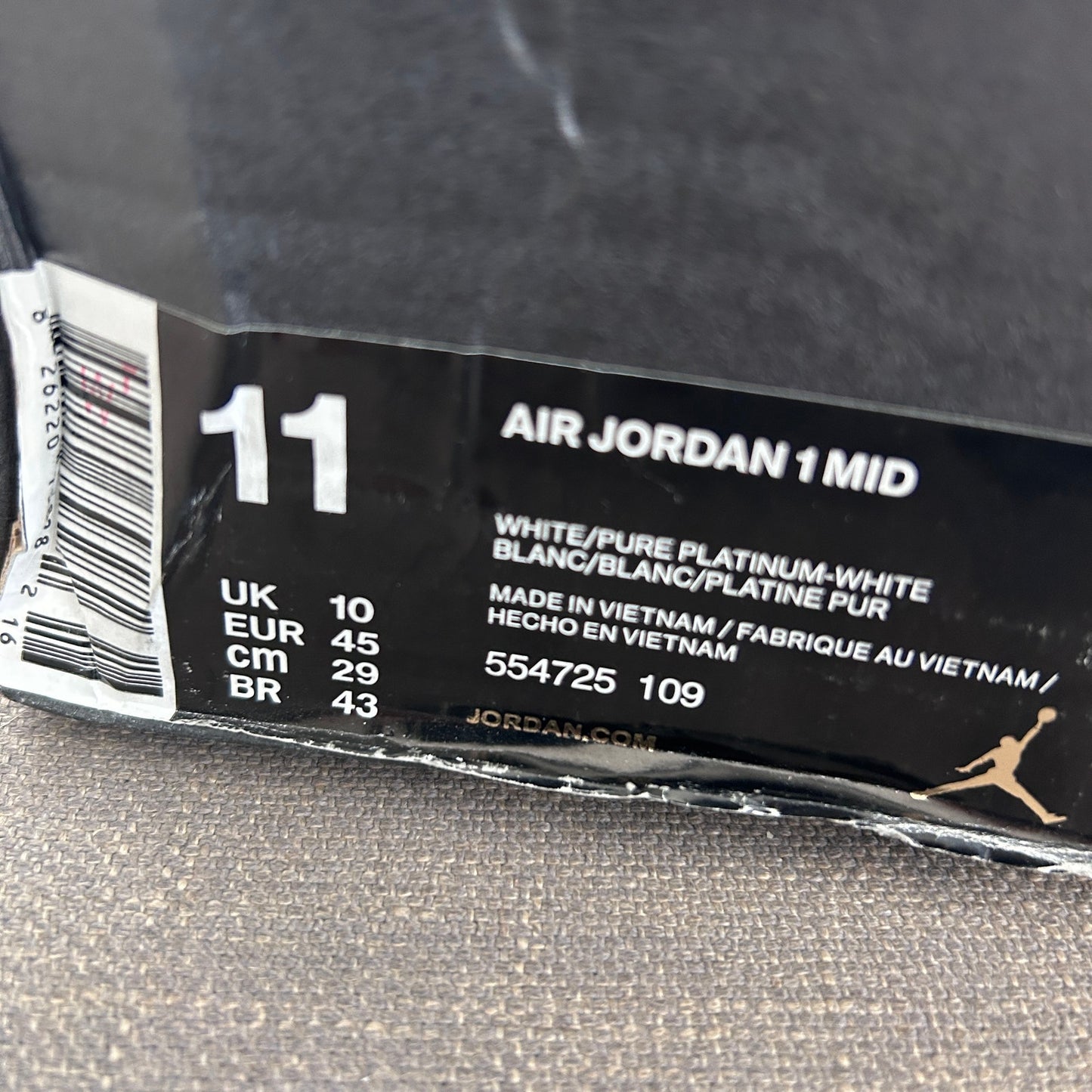 Nike Air Jordan 1 Mid White / Light Blue 554725-109 Men's Size 11 New In Box