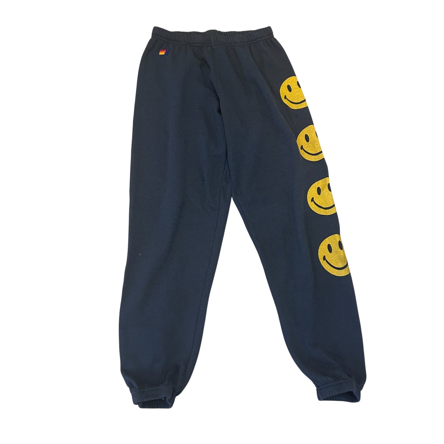 Aviator Nation Dark Gray Smiley 2 Sweatpants Womens Size Large