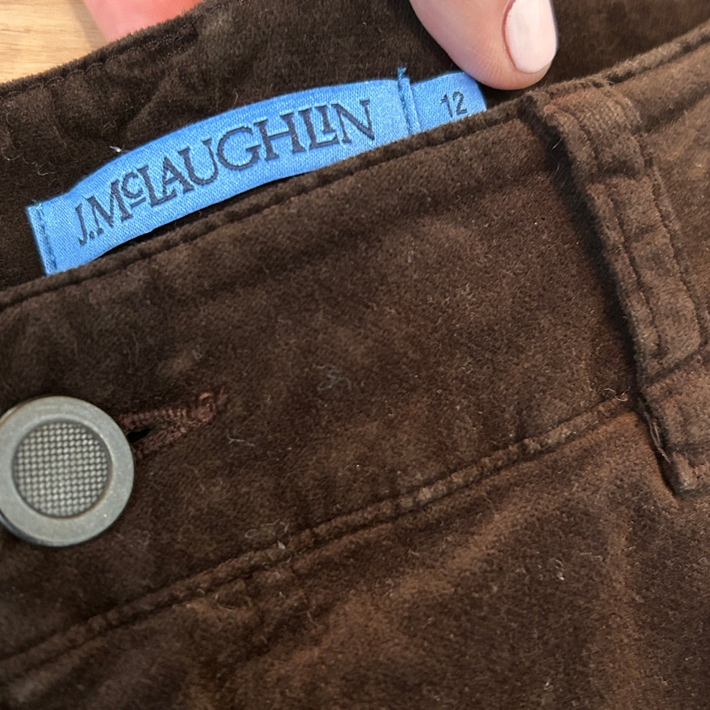 J. McLaughlin Brown Velvet Pants Womens Size 12
