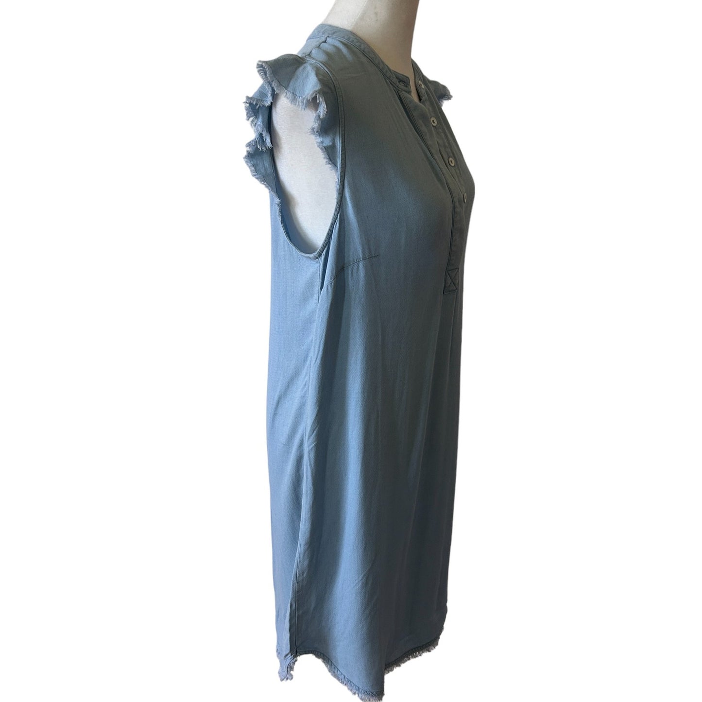 Splendid NWT Light Blue Sleeveless Raw Hem Shift Dress Womens Size Small NEW