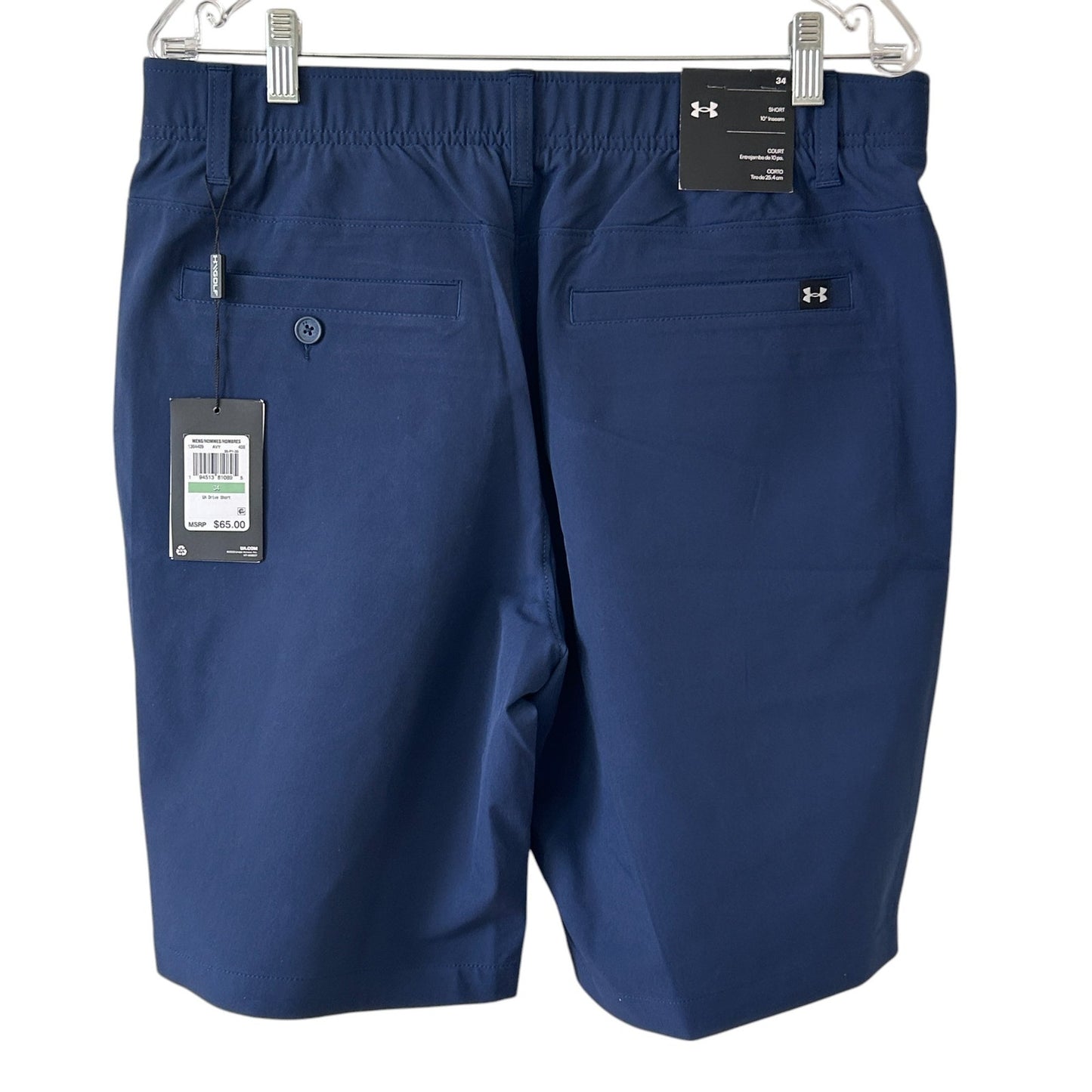 Under Armour NWT Navy Blue Drive Short Golf 10" Inseam Men's Size 34 NEW