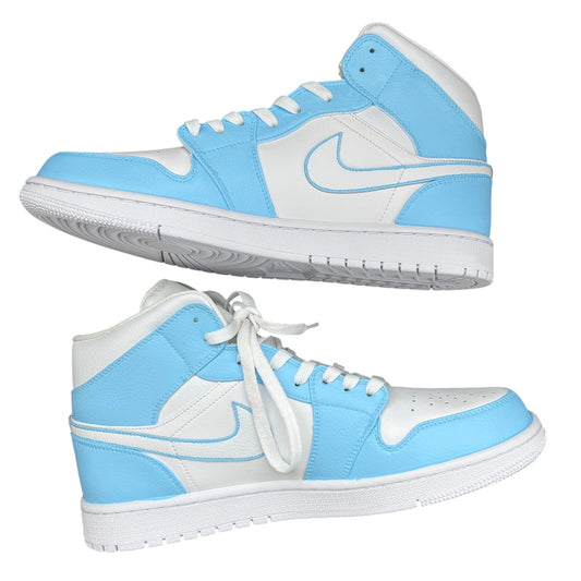 Nike Air Jordan 1 Mid White / Light Blue 554725-109 Men's Size 11 New In Box
