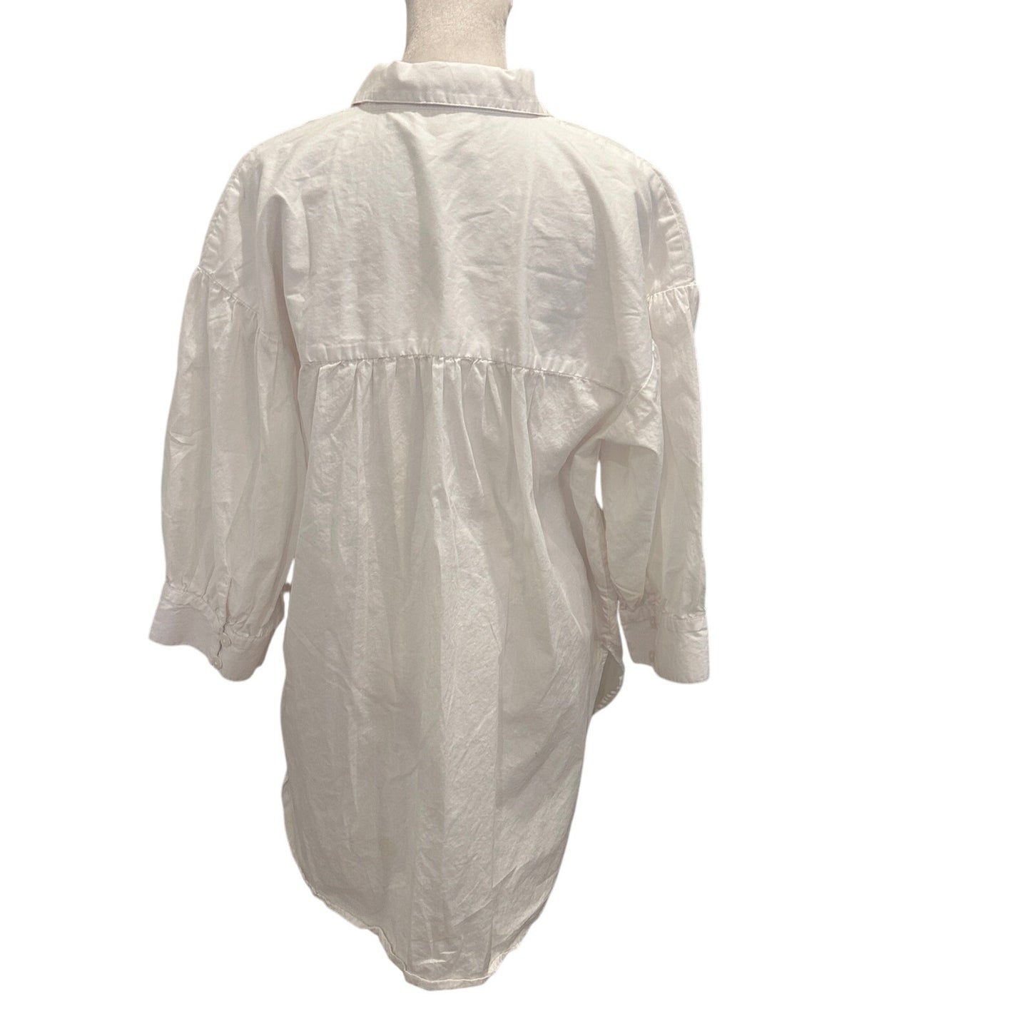 Maeve by Anthropologie White Button Down Classic Top Blouse Womens Size Large