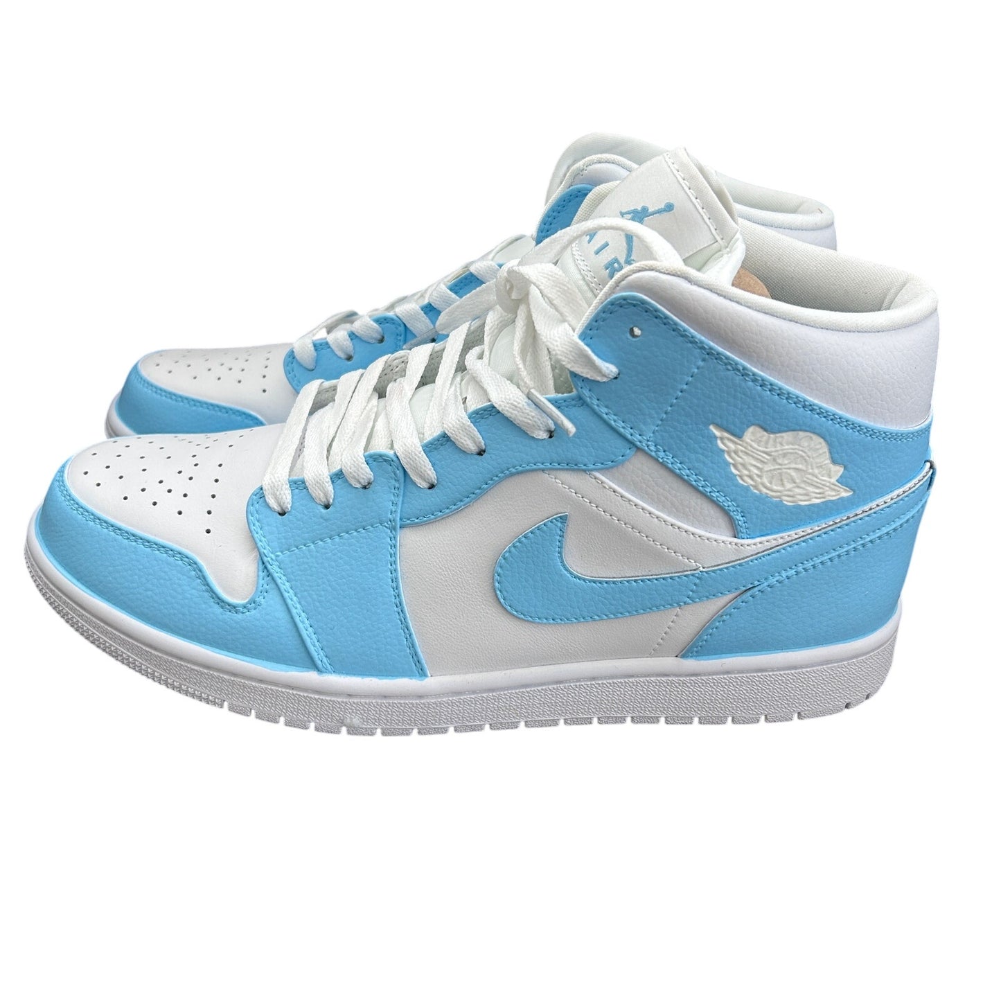 Nike Air Jordan 1 Mid White / Light Blue 554725-109 Men's Size 11 New In Box